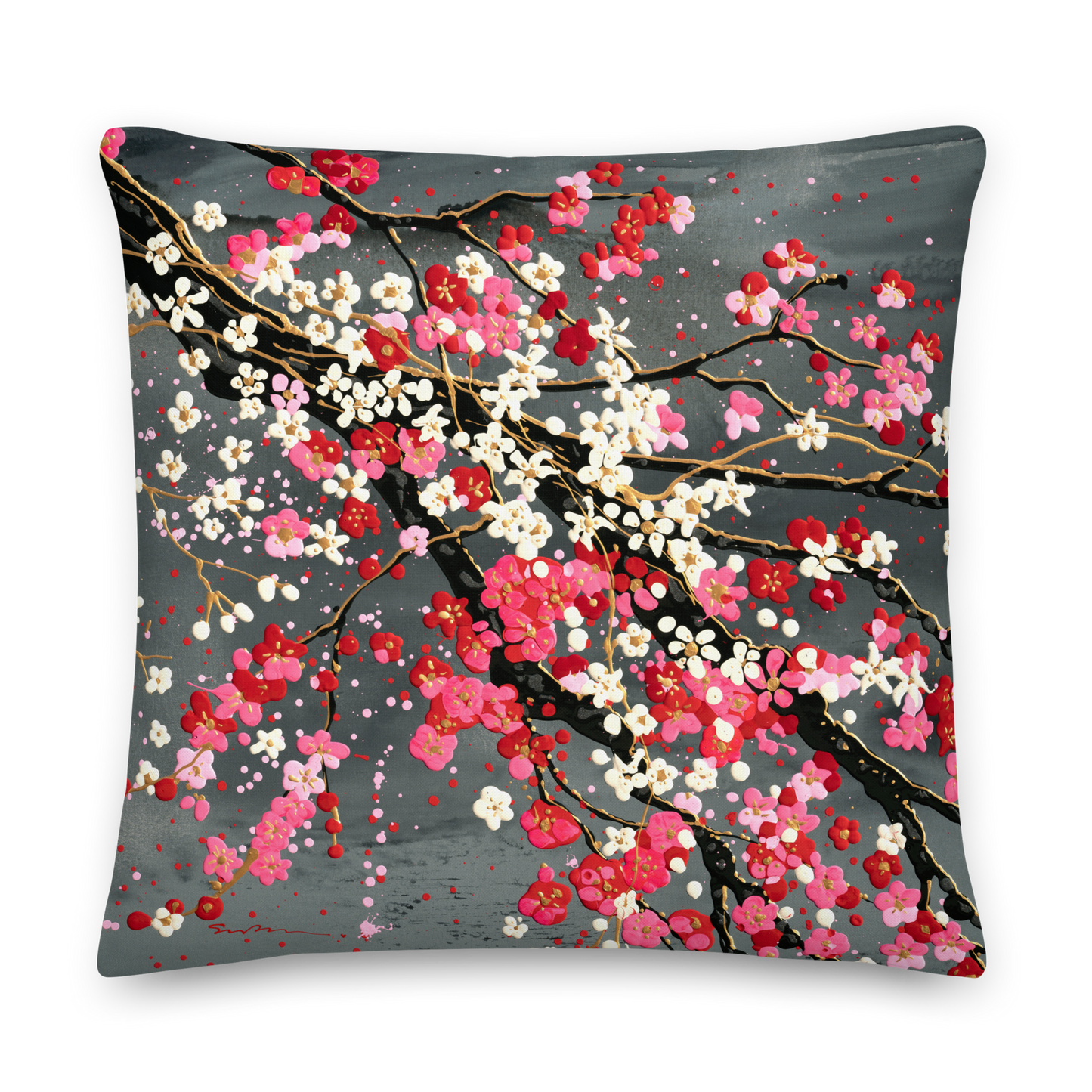 Plum + Cherry - Double Sided Pillow