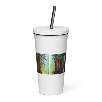 A Walk Through The Woods - Insulated Tumbler With A Straw