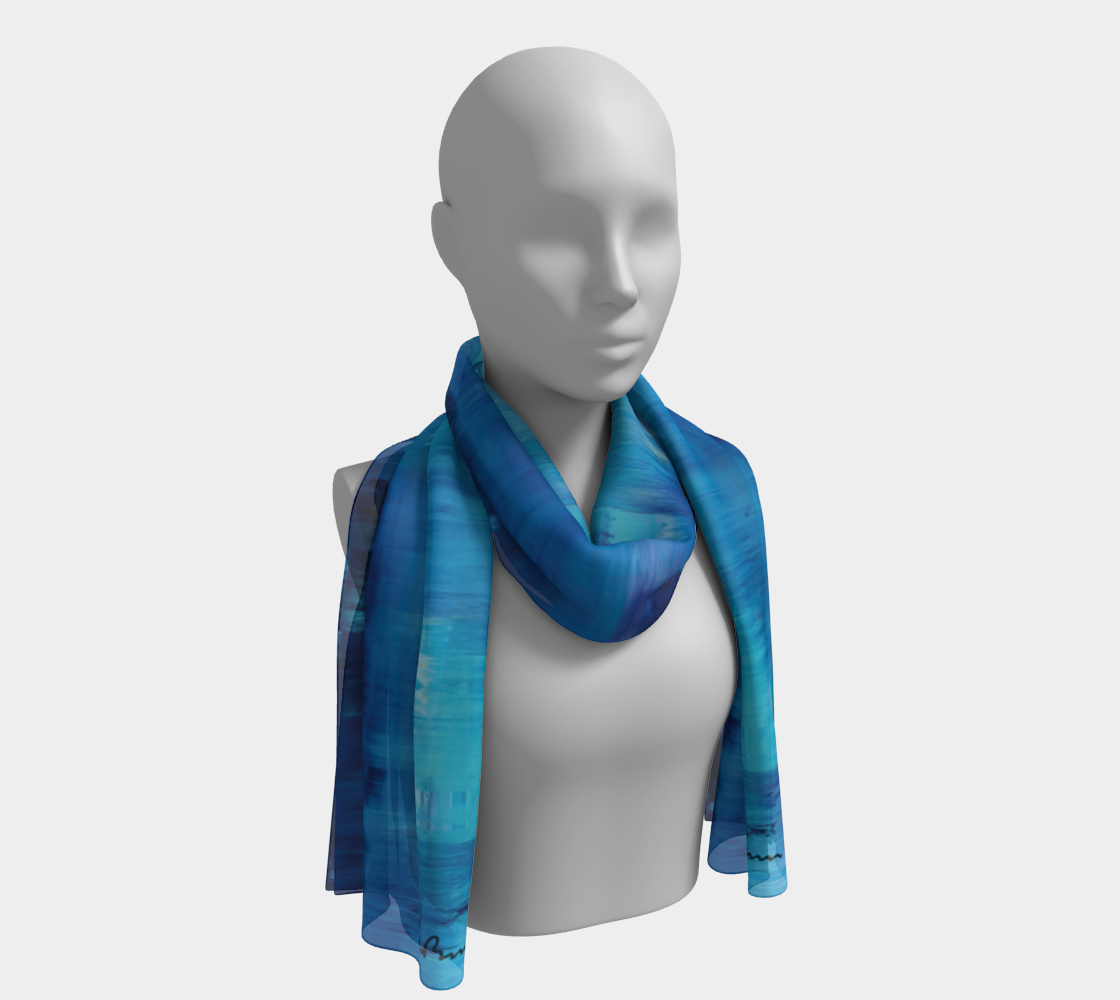 Cerulean - Long Silk Scarf