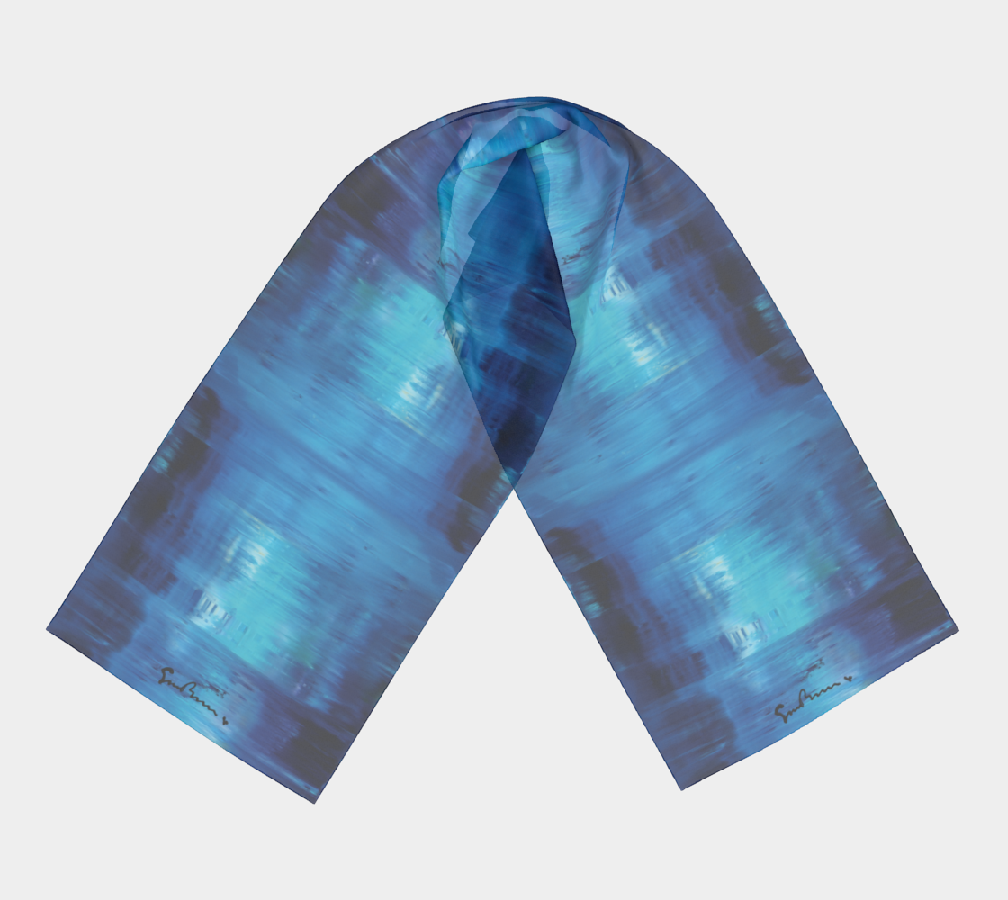 Cerulean - Long Silk Scarf