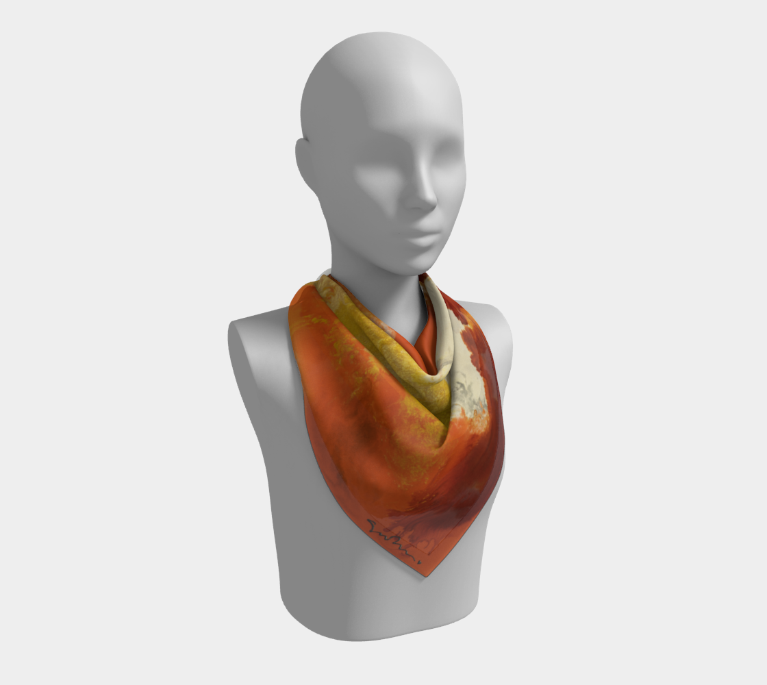 Orange + Gold - Square Silk Scarf