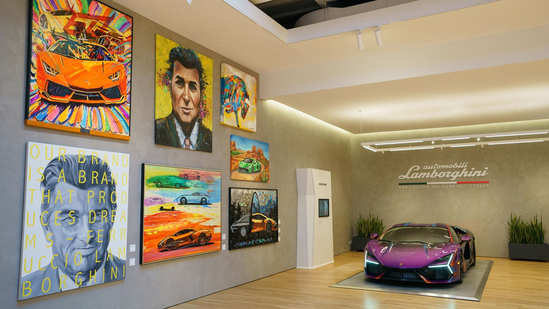 Simon Bull's Art Featured in the Lamborghini Lounge