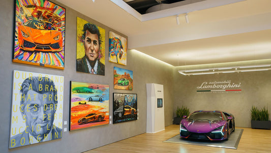 Simon Bull's Art Featured in the Lamborghini Lounge