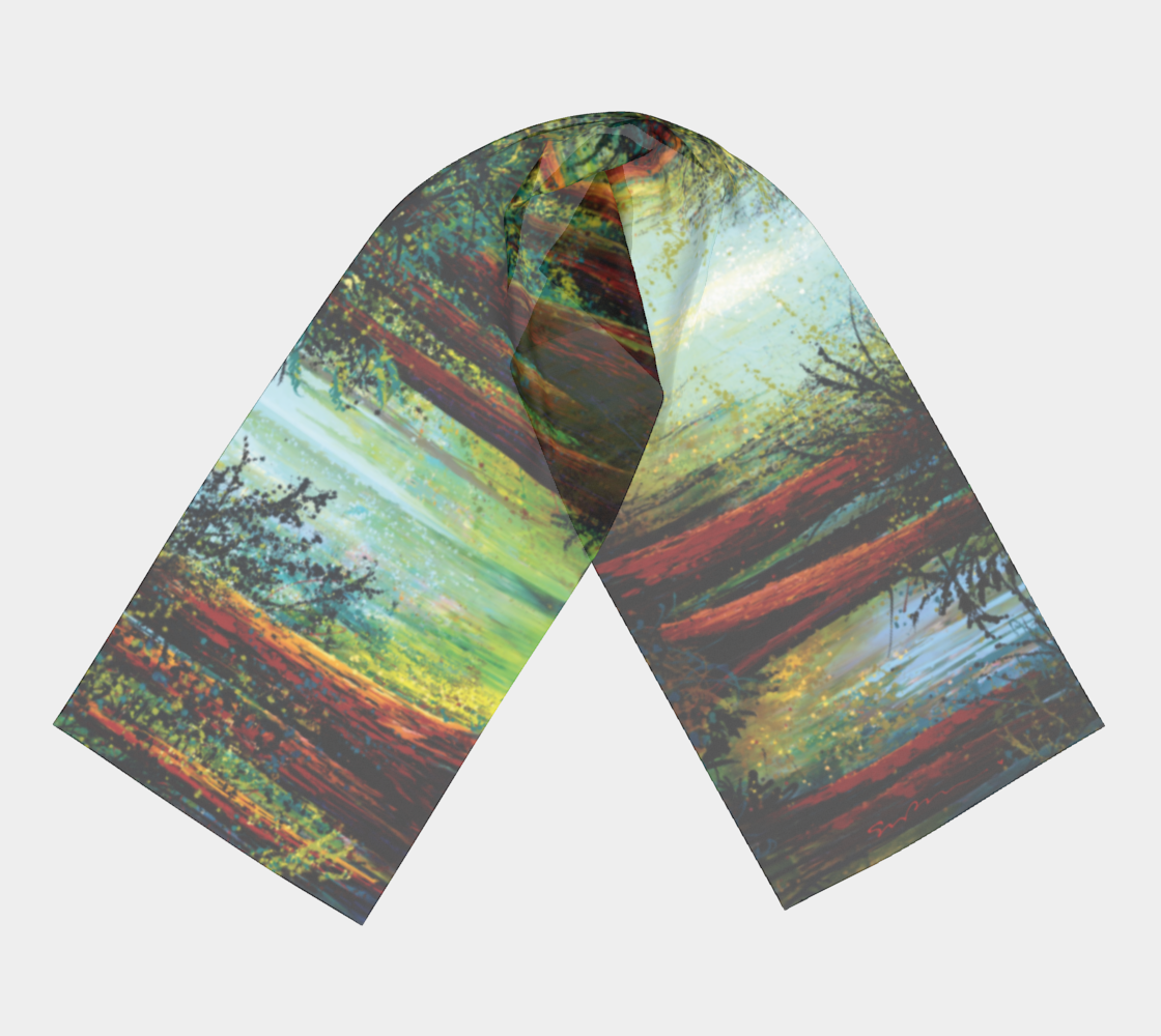 A Walk Through The Woods - Long Silk Scarf